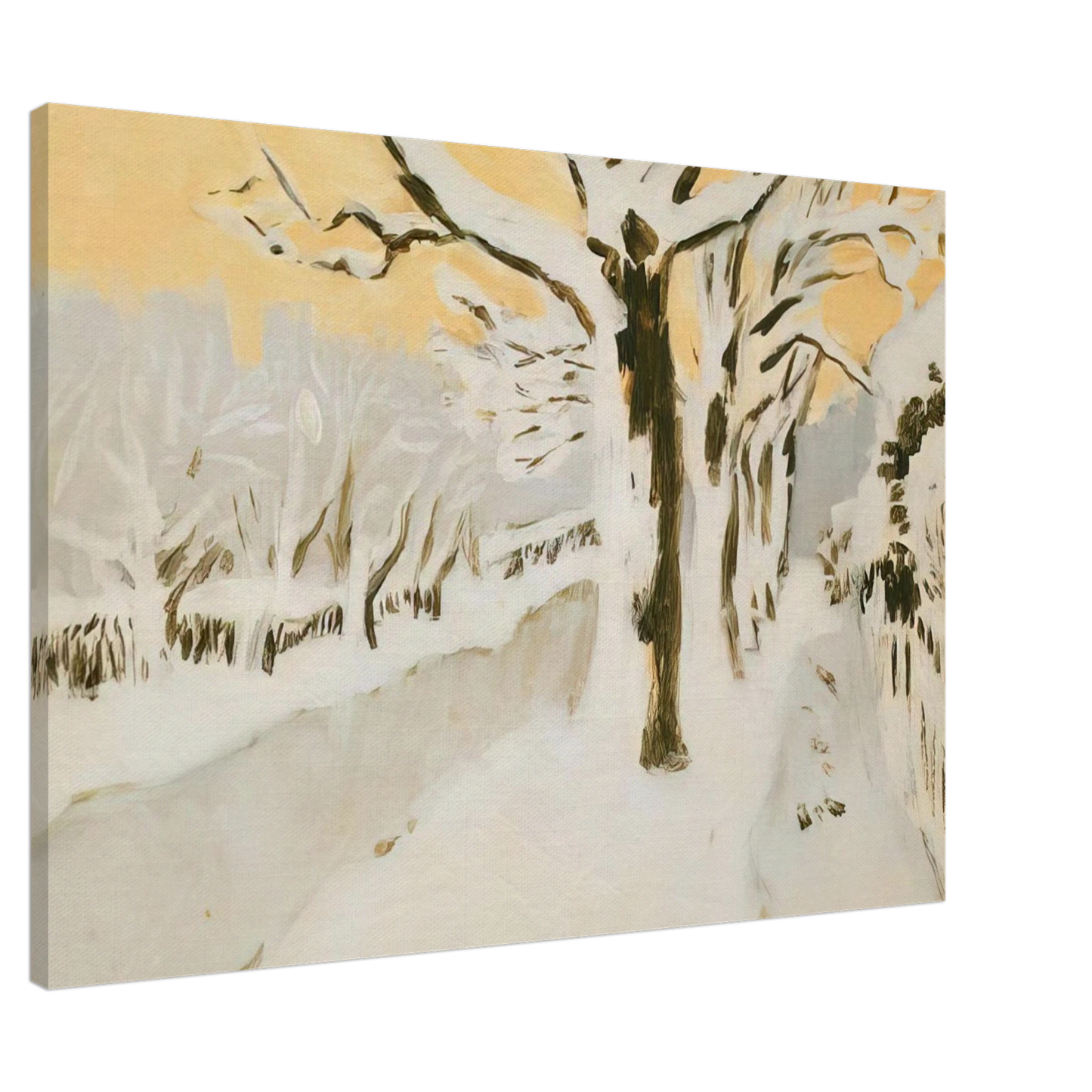 Fairfield Porter - LATE AFTERNOON SNOW 1972 Canvas - 20x30 cm / 8x12 inches-canvas