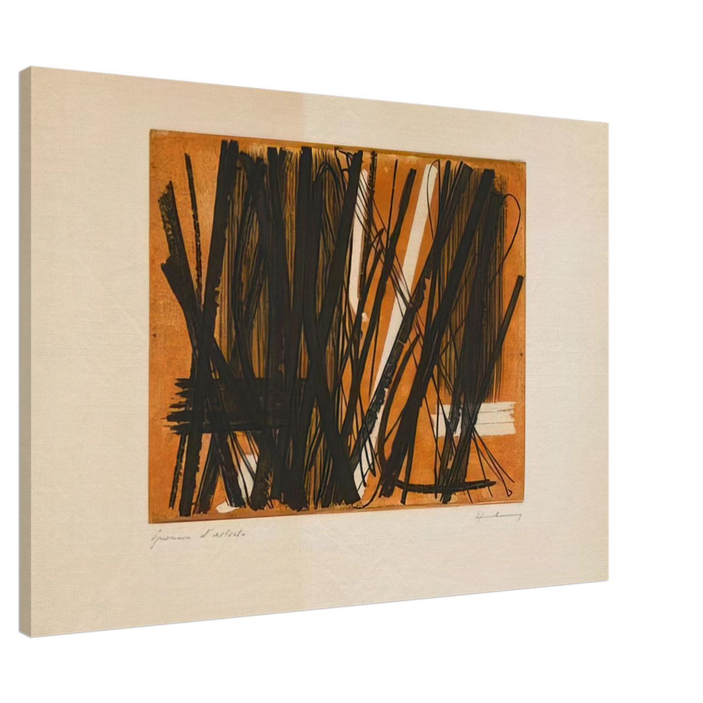 Hans Hartung - Etching #5 - 1953 Canvas - 20x30 cm / 8x12 inches-canvas