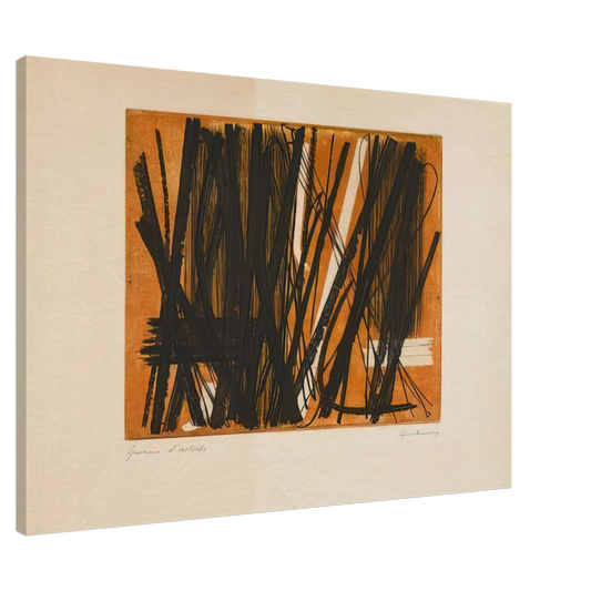Hans Hartung - Etching #5 - 1953 Canvas - 20x30 cm / 8x12 inches-canvas