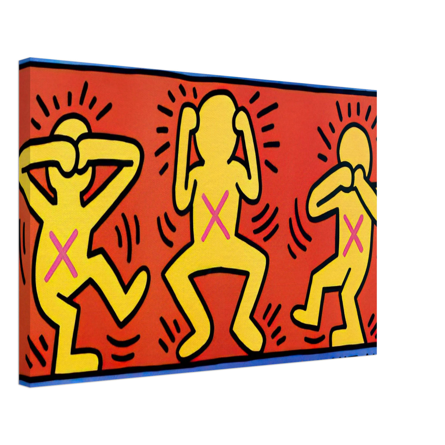 Keith Haring - IGNORANCE FEAR 1989 Canvas - 40x60 cm / 16x24 inches-canvas