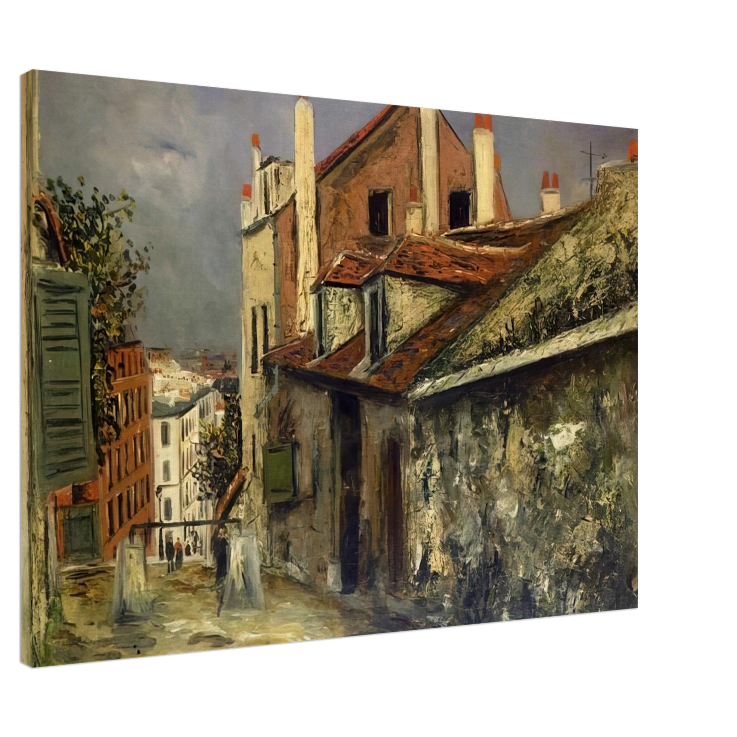 Maurice Utrillo - THE HOUSE OF MIMI PINSON IN MONTMARTRE Canvas - 20x30 cm / 8x12 inches-canvas