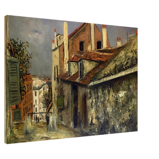 Maurice Utrillo - THE HOUSE OF MIMI PINSON IN MONTMARTRE Canvas - 20x30 cm / 8x12 inches-canvas