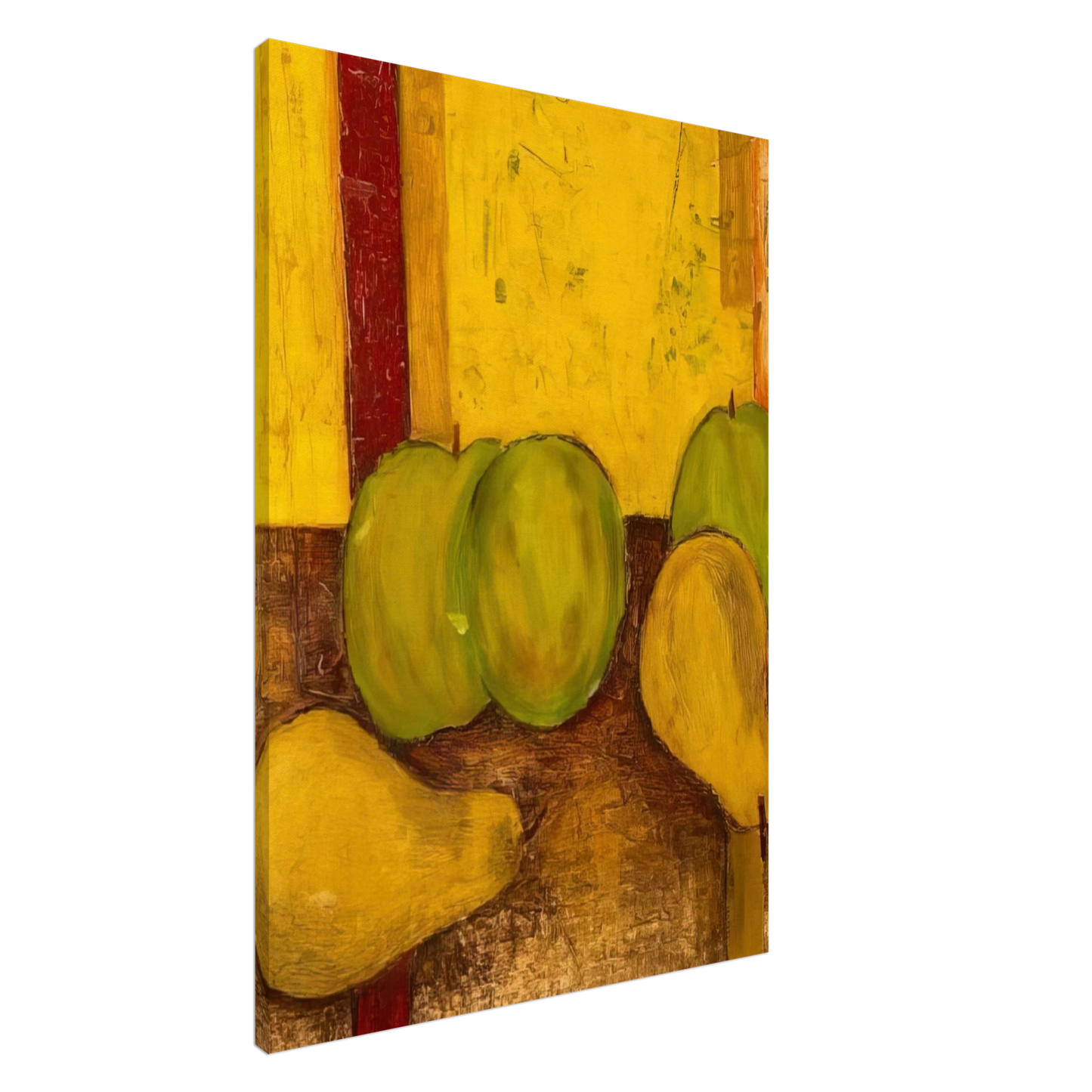 Forrest Bess - Still life with green apples and pears - 1948 Canvas - 20x30 cm / 8x12 inches-canvas