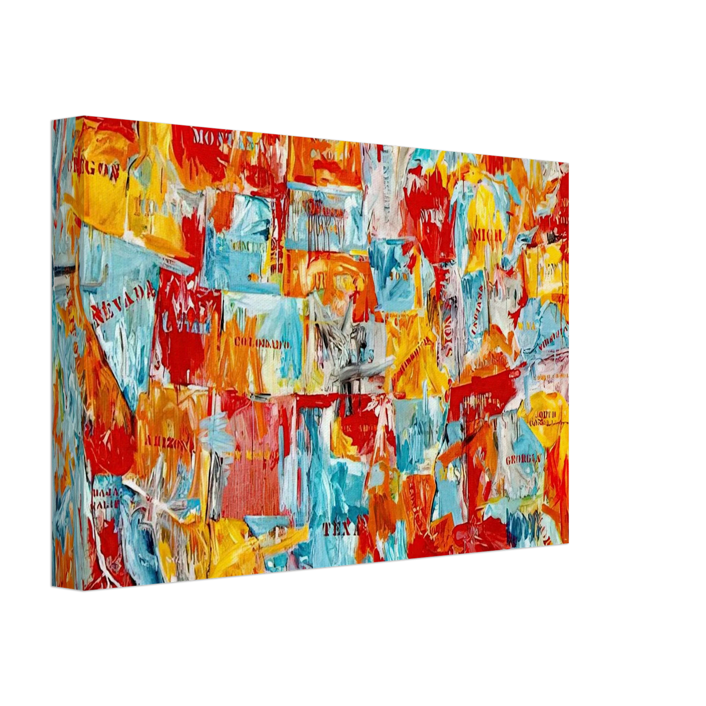 Jasper Johns - MAP Canvas - 70x100 cm / 28x40 inches-canvas