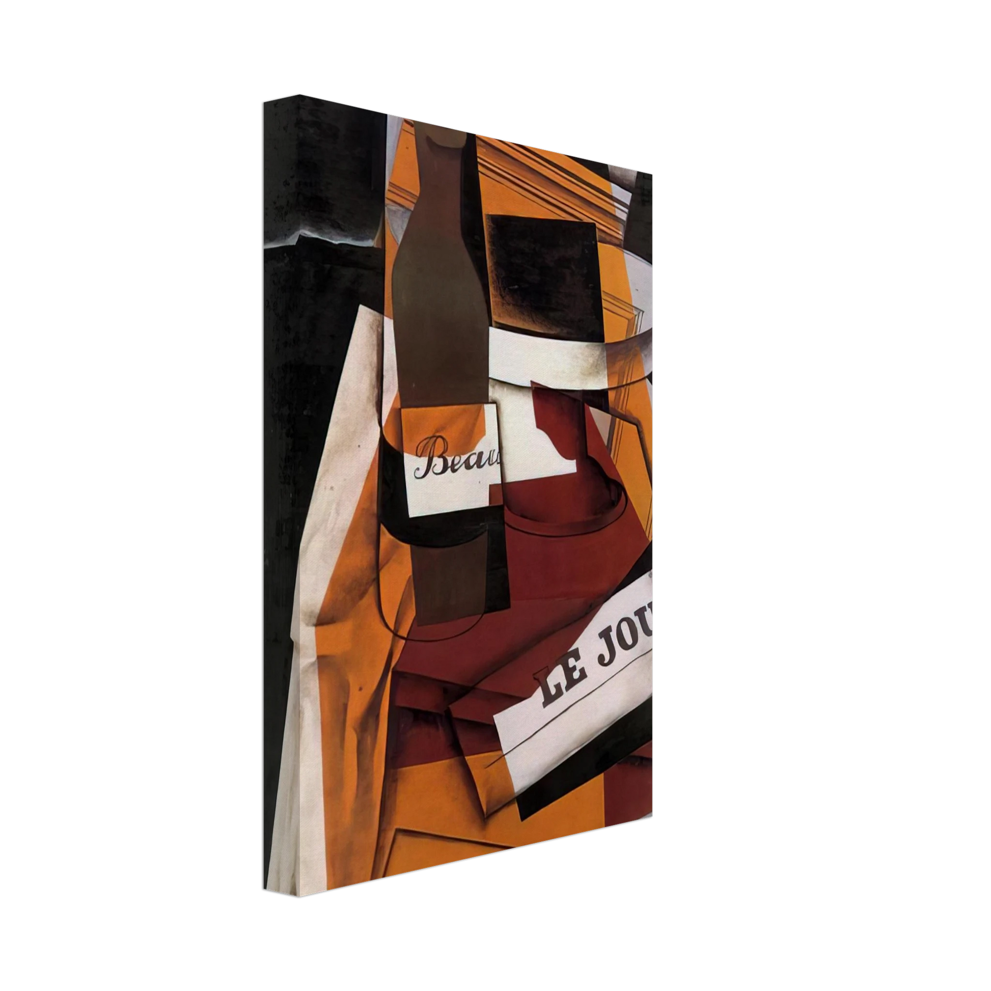 Juan Gris - BOTTLE NEWSPAPER AND FRUIT BOWL 1915 Canvas - 70x100 cm / 28x40 inches-canvas