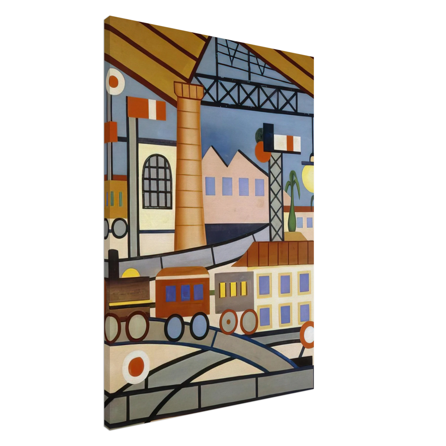 Tarsila do Amaral - A Gare Canvas - 20x30 cm / 8x12 inches-canvas