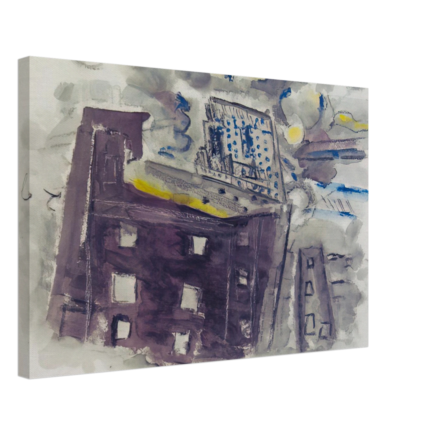 John Marin - Top of Radio City, New York City - 1937 Canvas - 70x100 cm / 28x40 inches-canvas