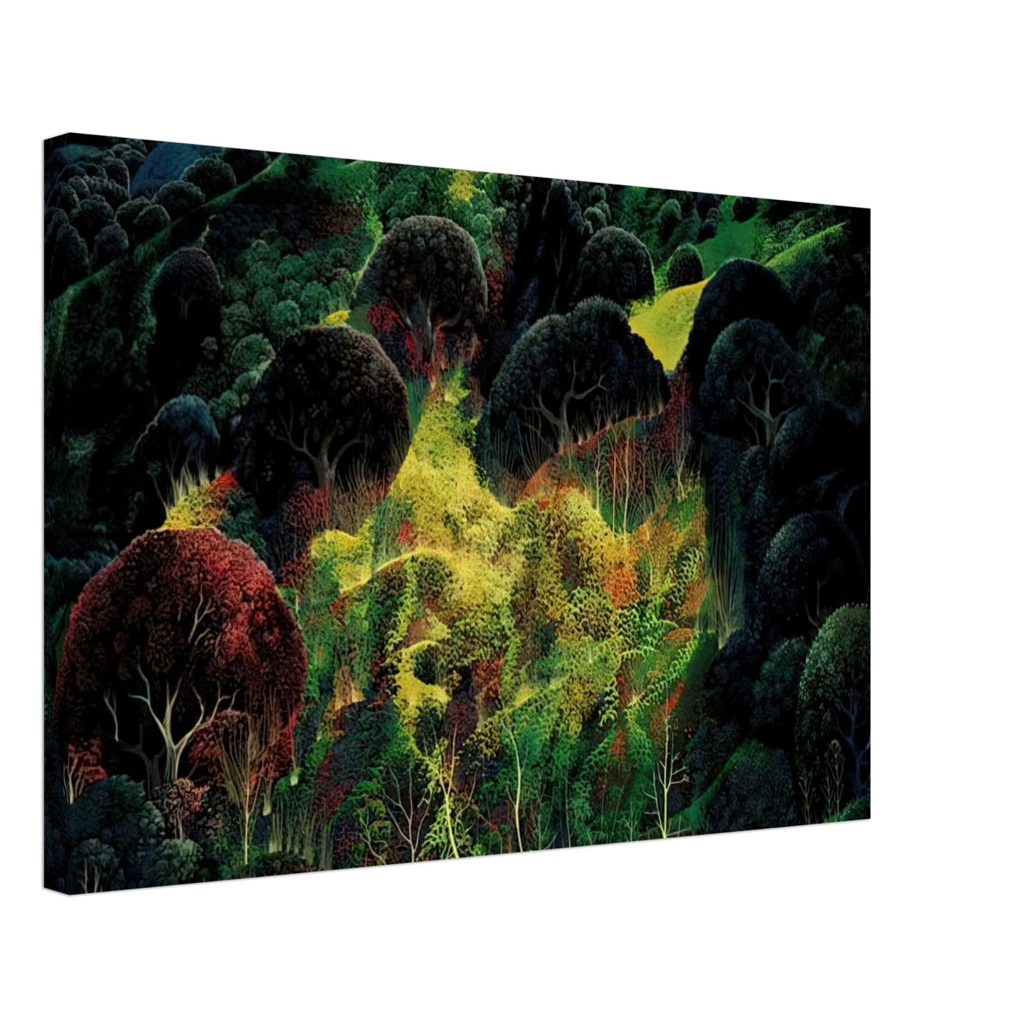 Eyvind Earle - Autumn Fields Canvas - 40x60 cm / 16x24 inches-canvas