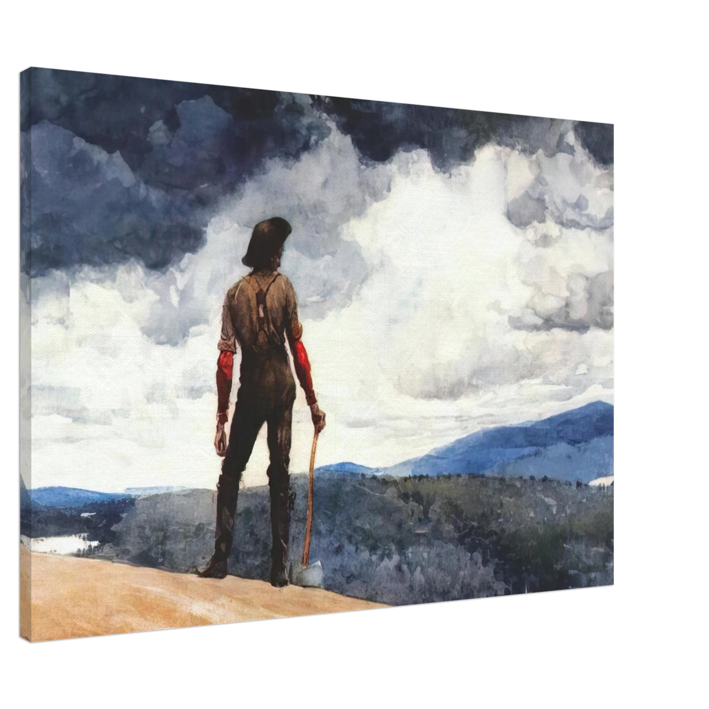 Winslow Homer - THE WOODCUTTER Canvas - 20x30 cm / 8x12 inches-canvas