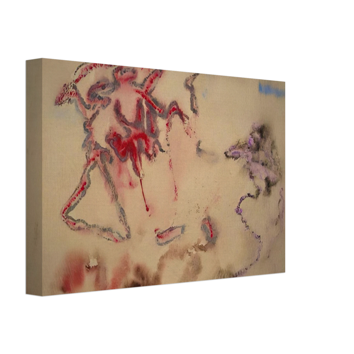 Henri Michaux - UNTITLED 1958 Canvas - 70x100 cm / 28x40 inches-canvas