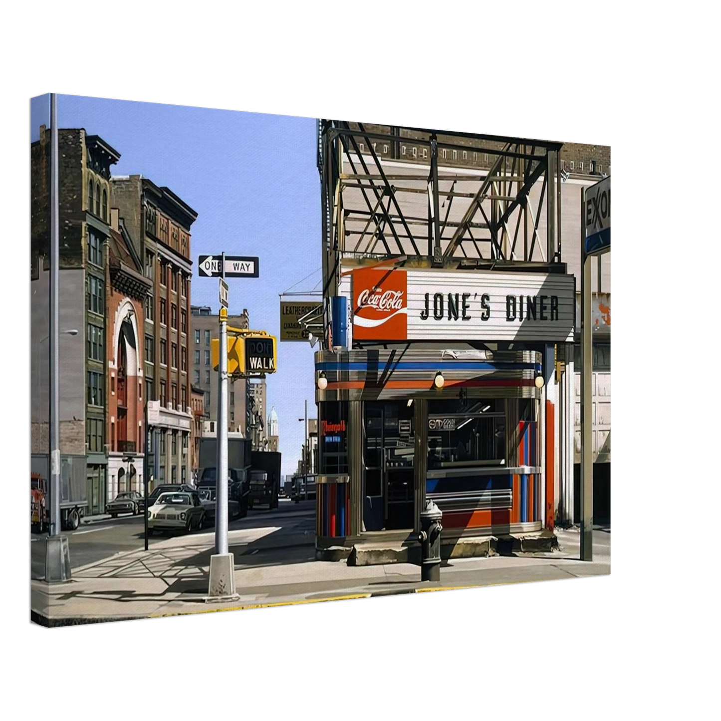 Richard Estes - JONES DINER 1979 Canvas - 70x100 cm / 28x40 inches-canvas