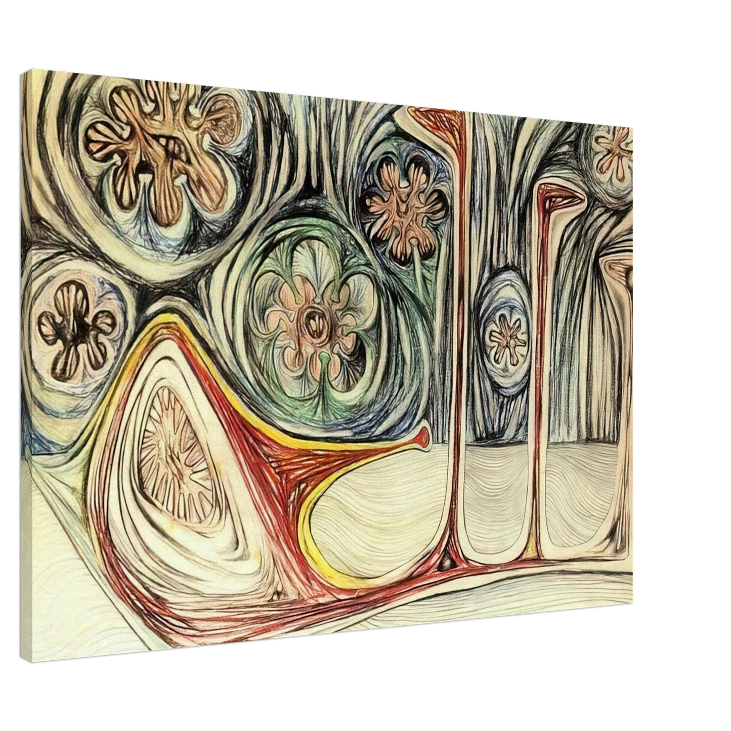 Roberto Matta - SNAIL S TRACE 1937 Canvas - 20x30 cm / 8x12 inches-canvas