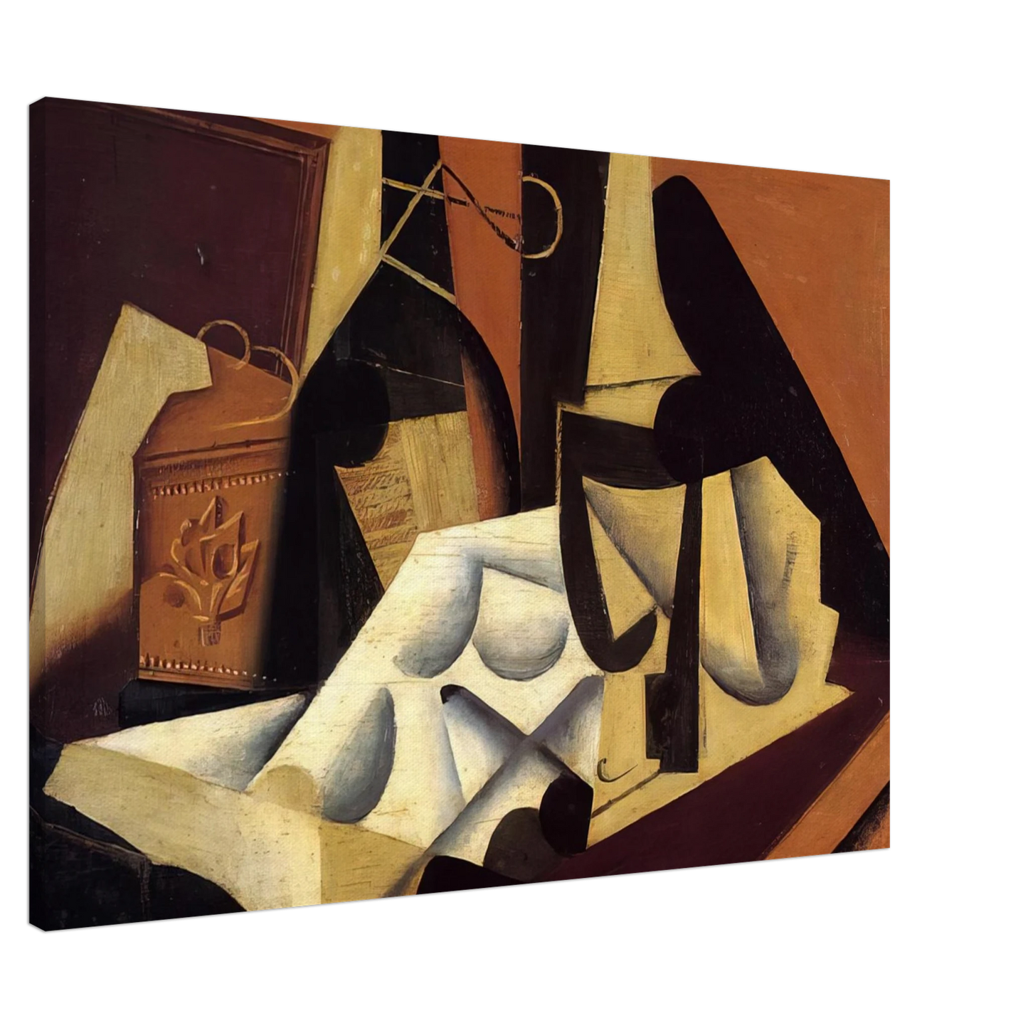Juan Gris - STILL LIFE WITH WHITE TABLECLOTH 1916 Canvas - 20x30 cm / 8x12 inches-canvas
