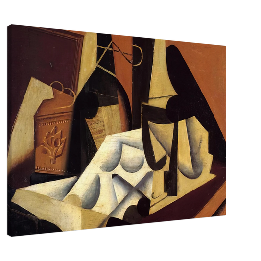 Juan Gris - STILL LIFE WITH WHITE TABLECLOTH 1916 Canvas - 20x30 cm / 8x12 inches-canvas