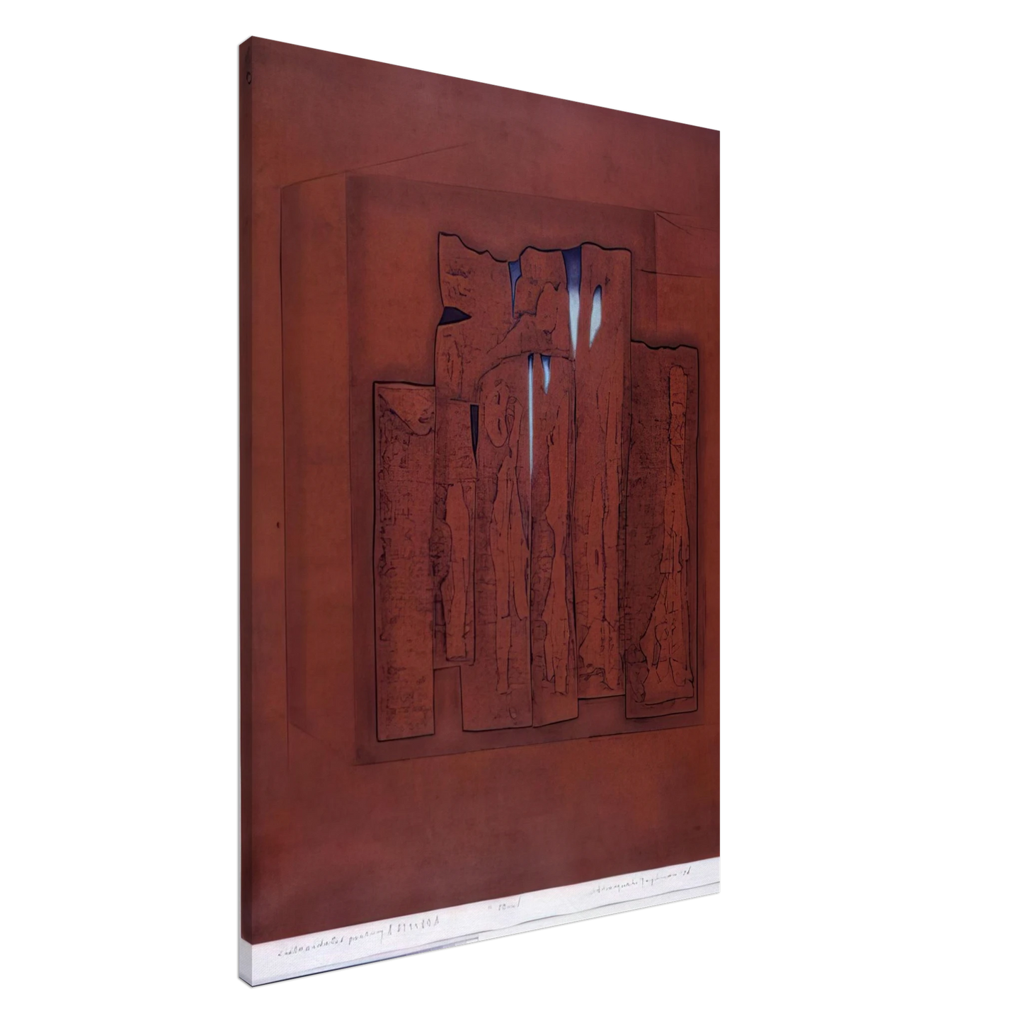 Hiroyuki Tajima - Dilapidated Poetry A - 1976 Canvas - 20x30 cm / 8x12 inches-canvas