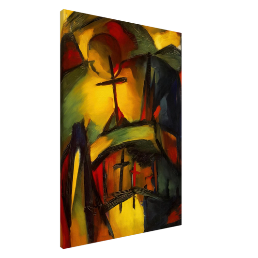 Kurt Schwitters - MOUNTAIN GRAVEYARD 1919 Canvas - 20x30 cm / 8x12 inches-canvas