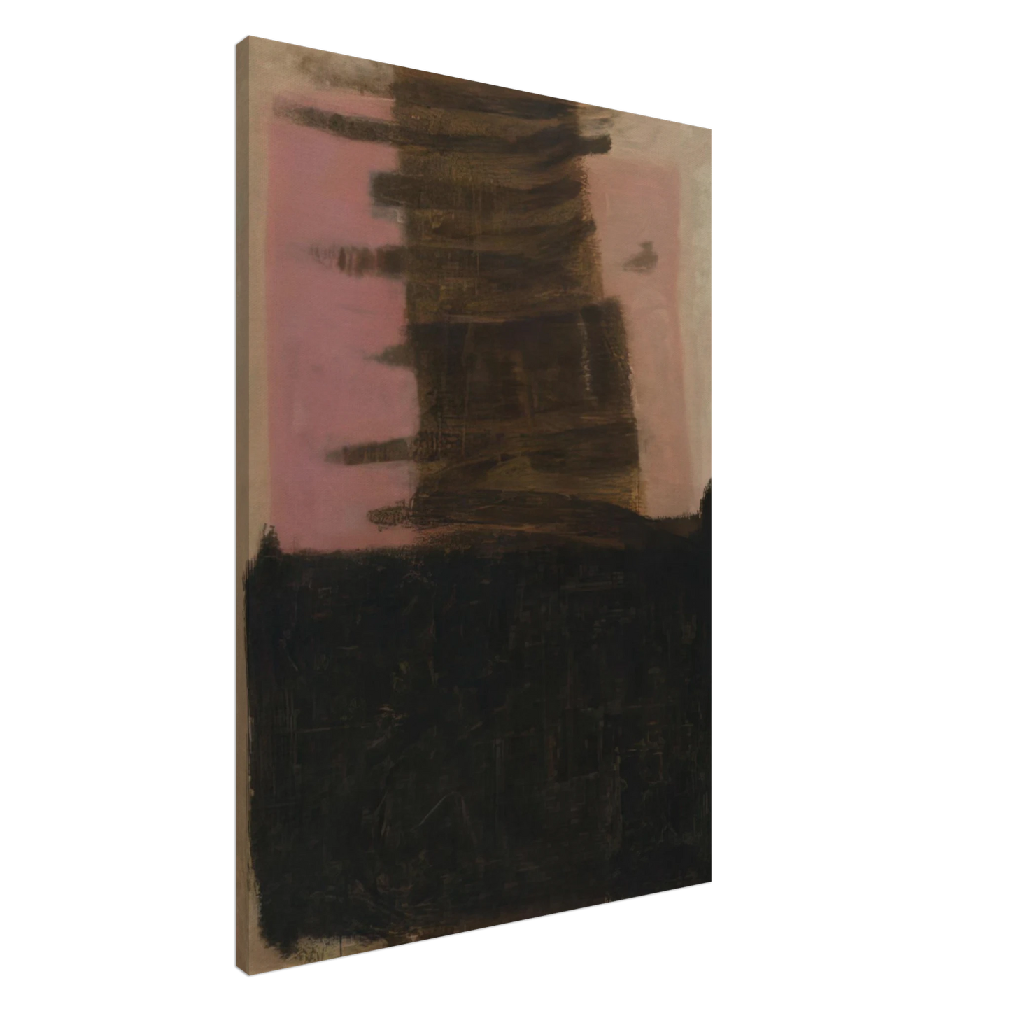 Adja Yunkers - Composition in Black  Ochre - 1957 Canvas - 20x30 cm / 8x12 inches-canvas