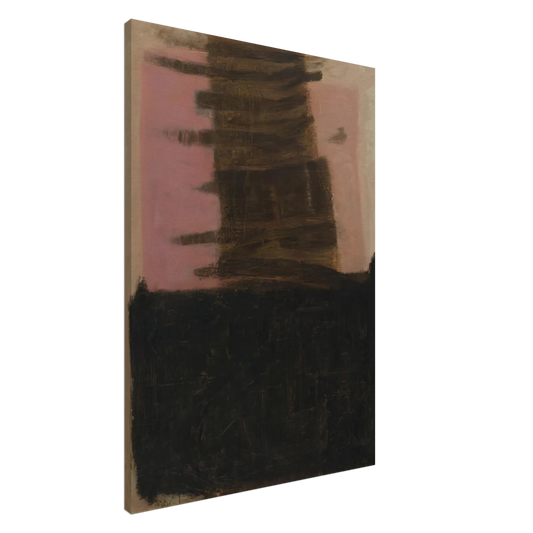 Adja Yunkers - Composition in Black  Ochre - 1957 Canvas - 20x30 cm / 8x12 inches-canvas