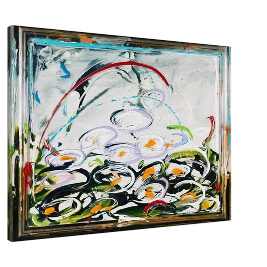 Mario Schifano - Giglio d'aqua - 1984 Canvas - 20x30 cm / 8x12 inches-canvas