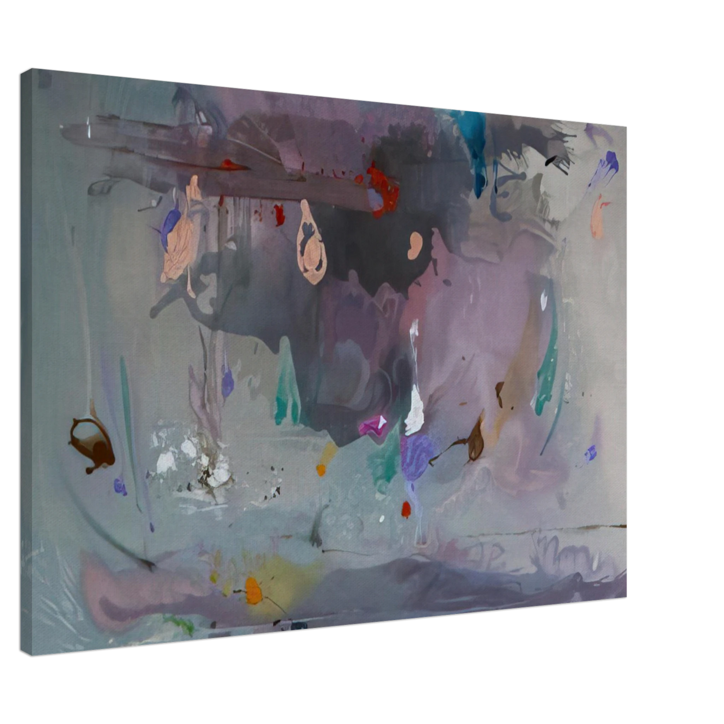 Helen Frankenthaler - Grey Fireworks - 2000 Canvas - 20x30 cm / 8x12 inches-canvas
