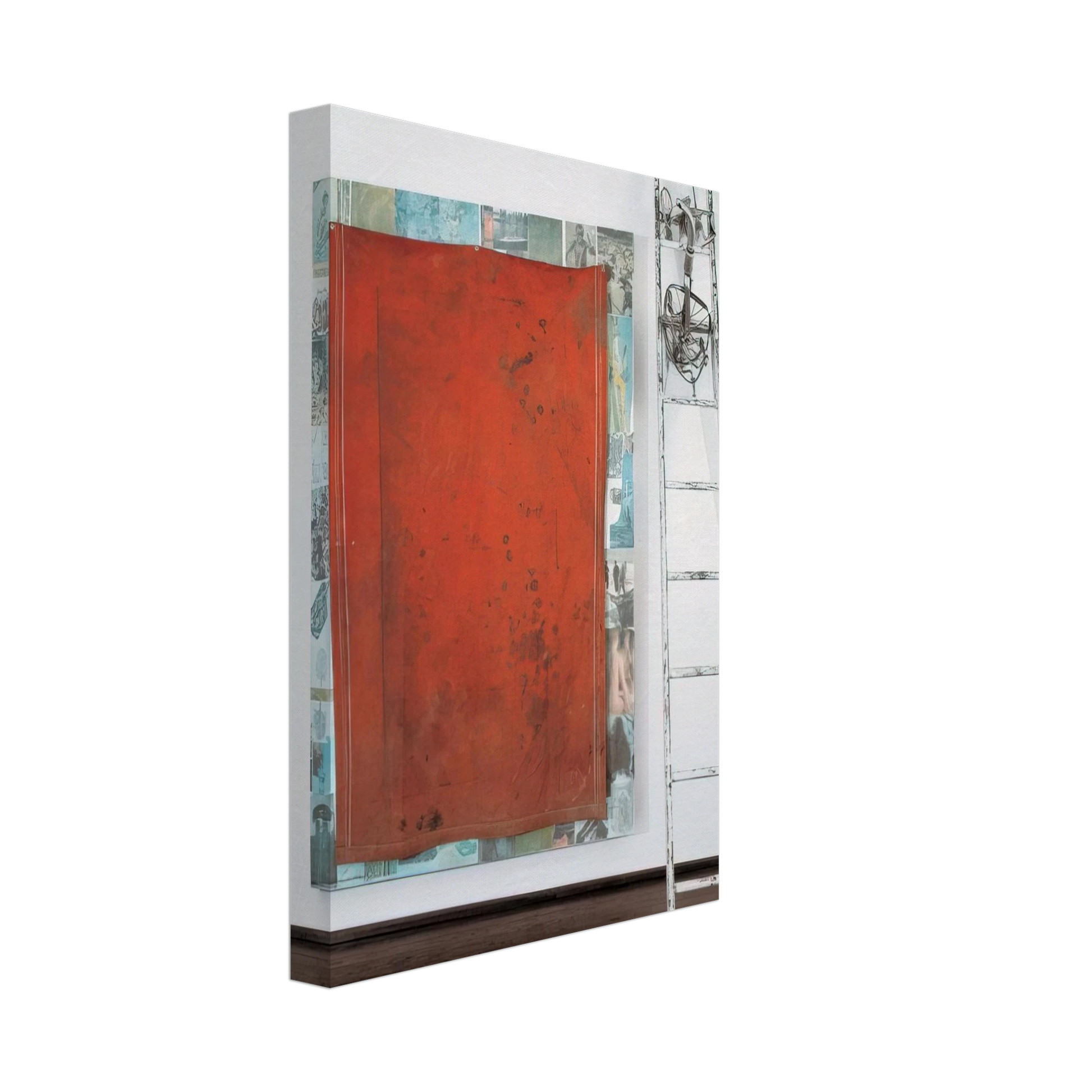 Robert Rauschenberg - MANGO ICE CAVE SCALE 1977 Canvas - 40x60 cm / 16x24 inches-canvas