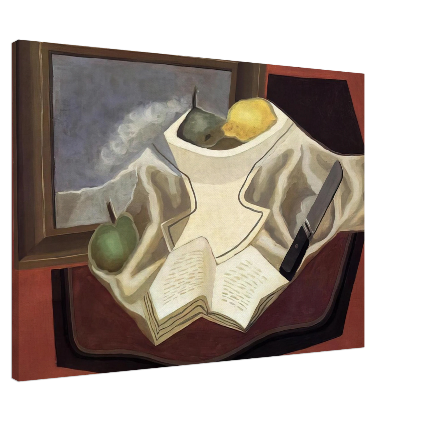 Juan Gris - THE TABLE IN FRONT OF THE PICTURE 1926 Canvas - 20x30 cm / 8x12 inches-canvas