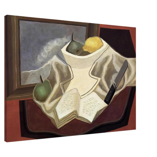 Juan Gris - THE TABLE IN FRONT OF THE PICTURE 1926 Canvas - 20x30 cm / 8x12 inches-canvas