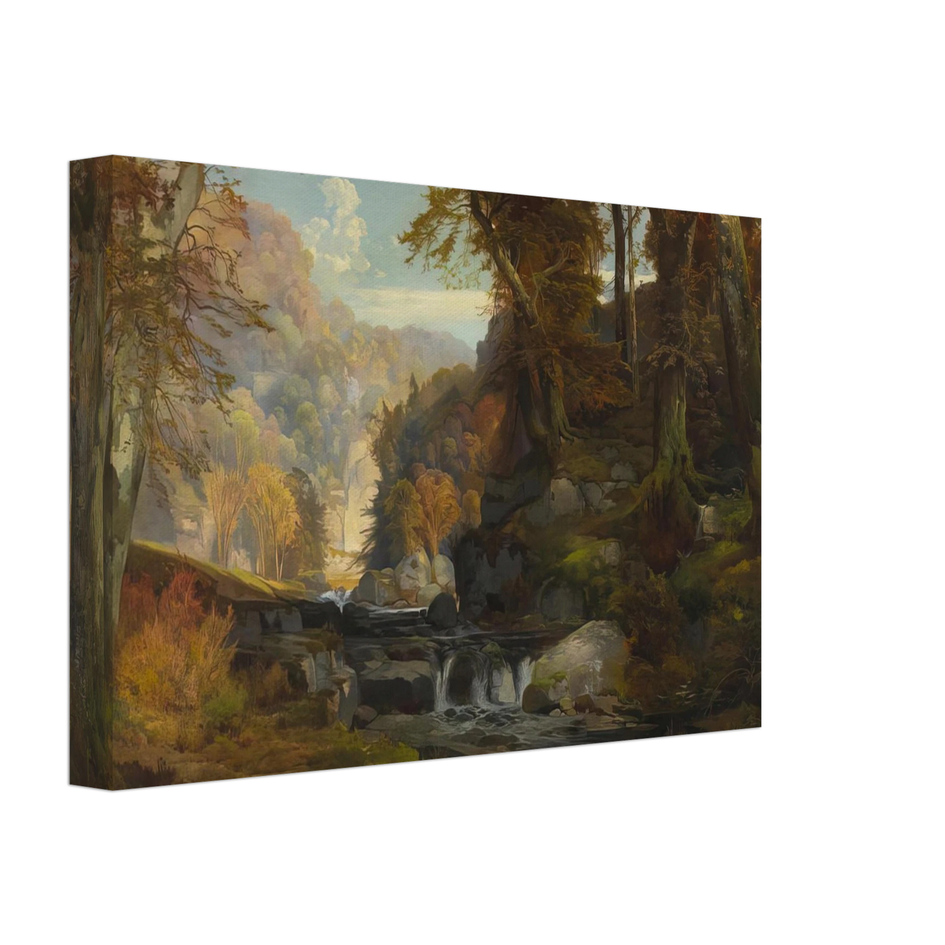 Thomas Moran - A Scene on the Tohickon Creek Autumn Canvas - 70x100 cm / 28x40 inches-canvas