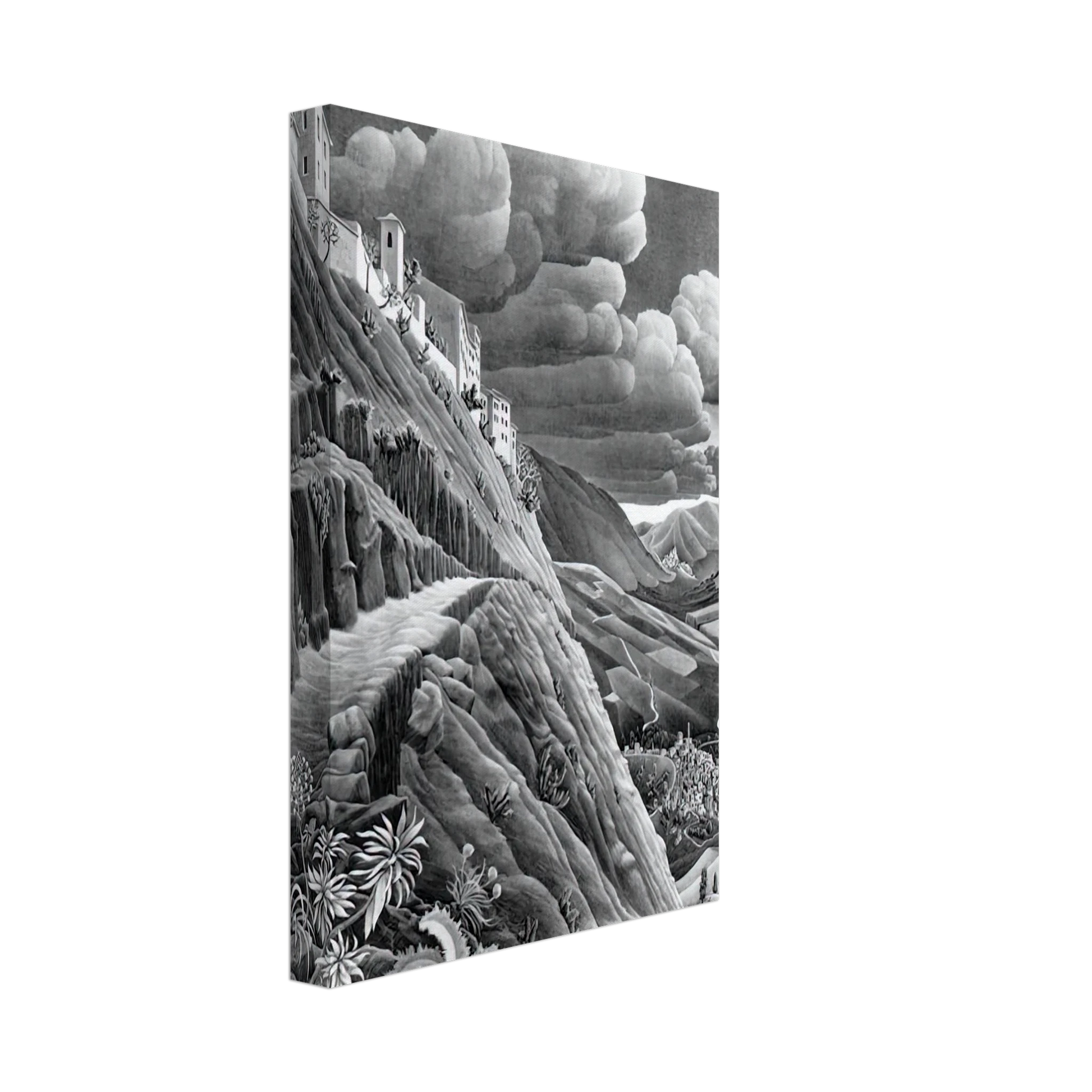 MC Escher - CASTROVALVA Canvas - 40x60 cm / 16x24 inches-canvas