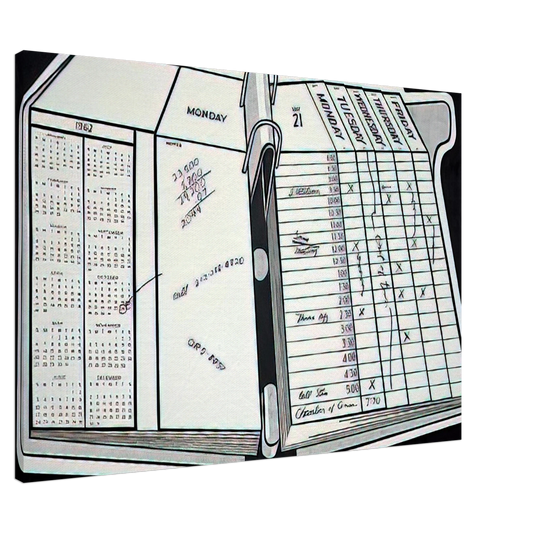 Roy Lichtenstein - DESK CALENDAR 1962 Canvas - 20x30 cm / 8x12 inches-canvas