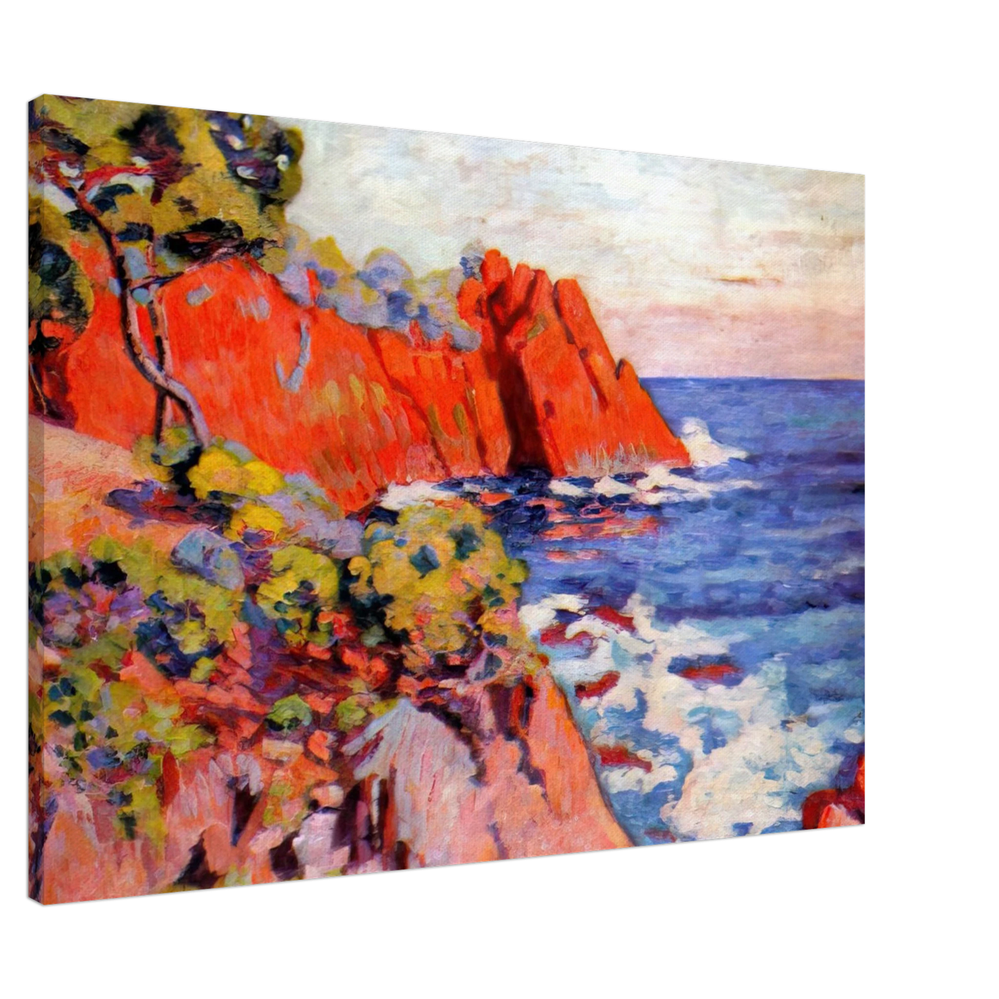 Armand Guillaumin - Rochers sur la Cote a Agay - 1907 Canvas - 20x30 cm / 8x12 inches-canvas