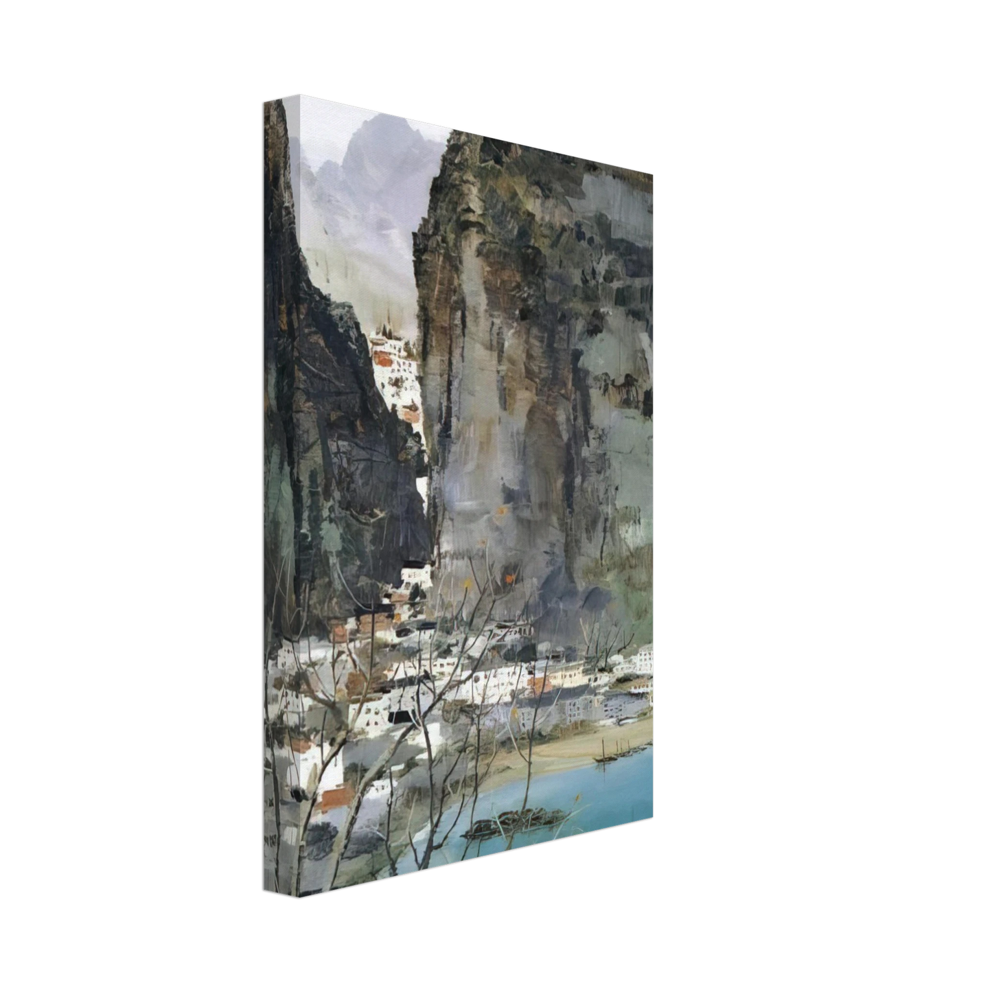 Wu Guanzhong - Scenery of Guilin - 1973 Canvas - 40x60 cm / 16x24 inches-canvas