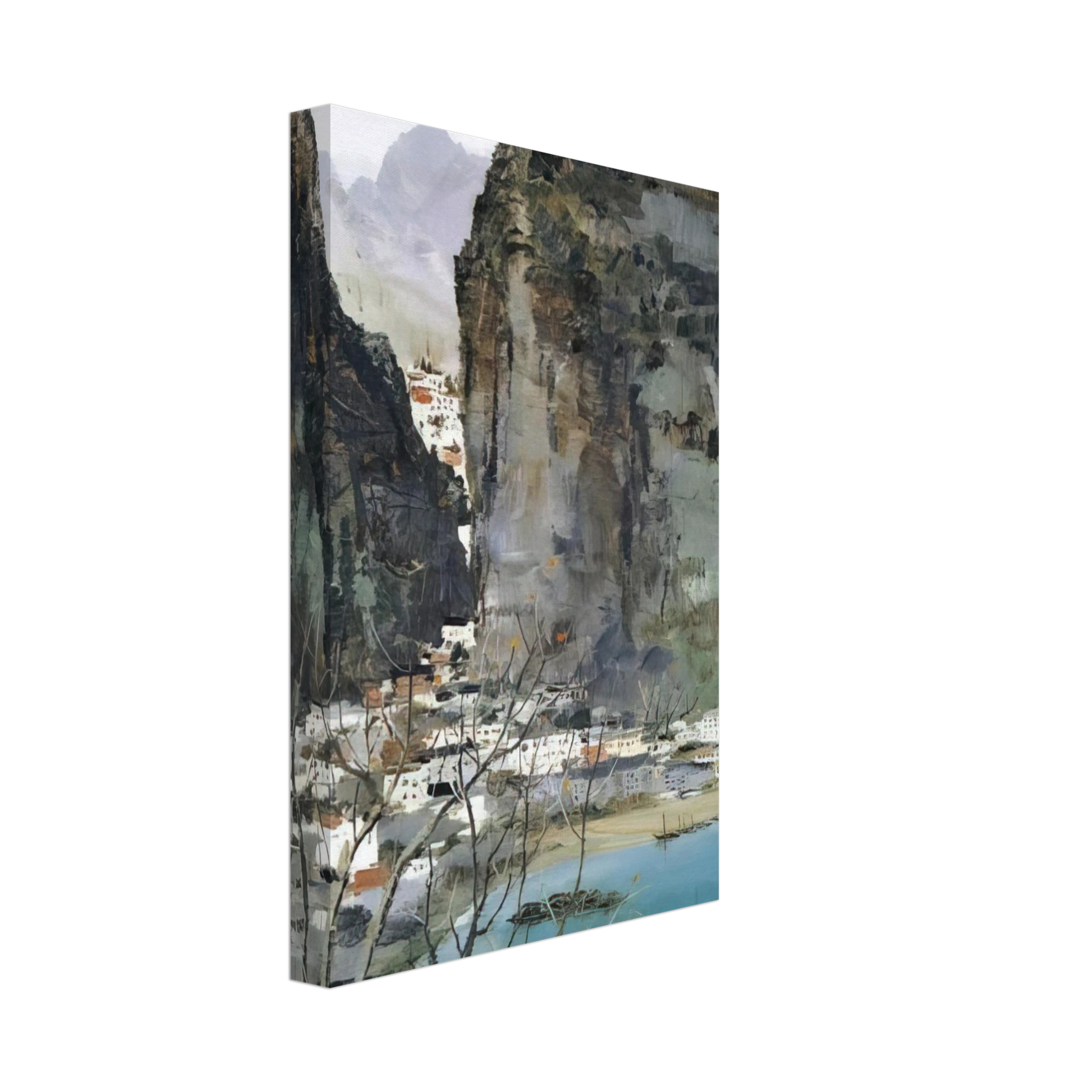 Wu Guanzhong - Scenery of Guilin - 1973 Canvas - 40x60 cm / 16x24 inches-canvas