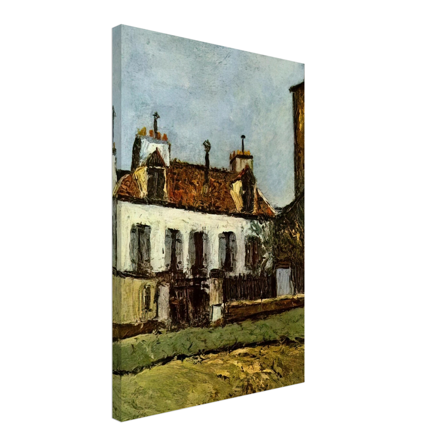 Maurice Utrillo - HOUSE IN THE SUBURBS OF PARIS Canvas - 70x100 cm / 28x40 inches-canvas
