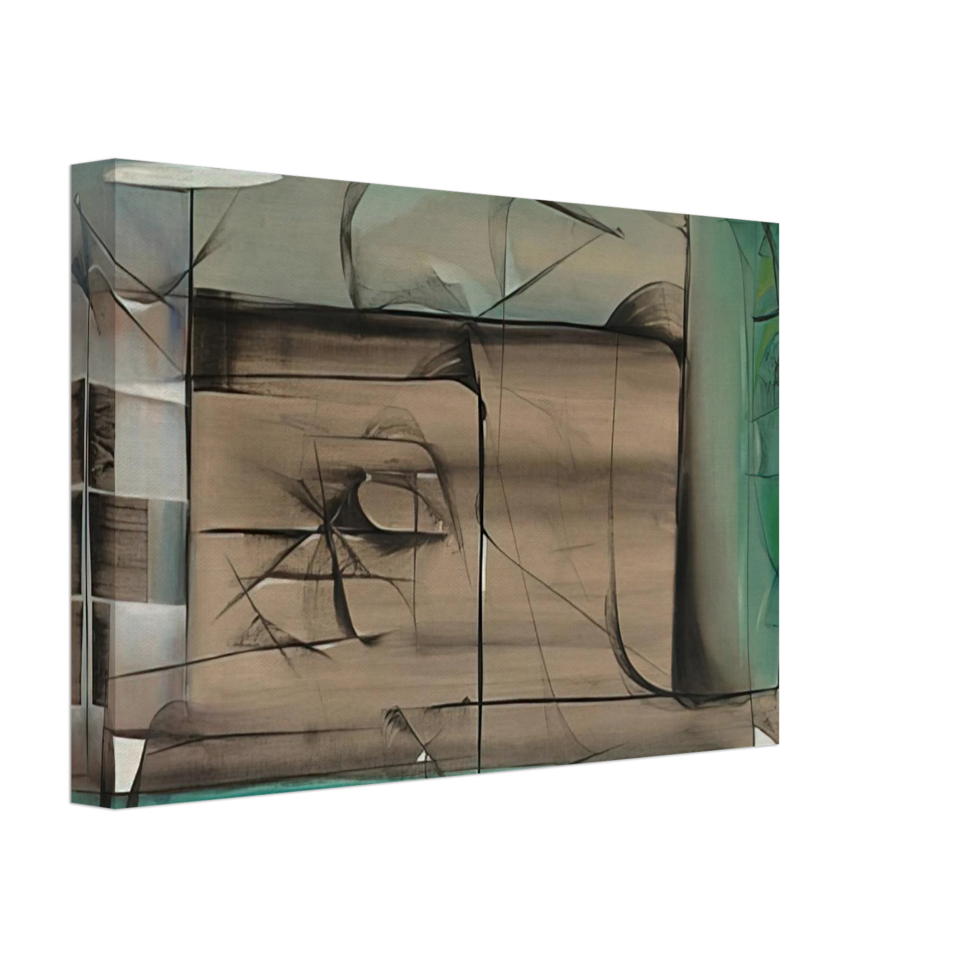 Jimmy Ernst - Abstraction in Green and Black - 1946 Canvas - 40x60 cm / 16x24 inches-canvas