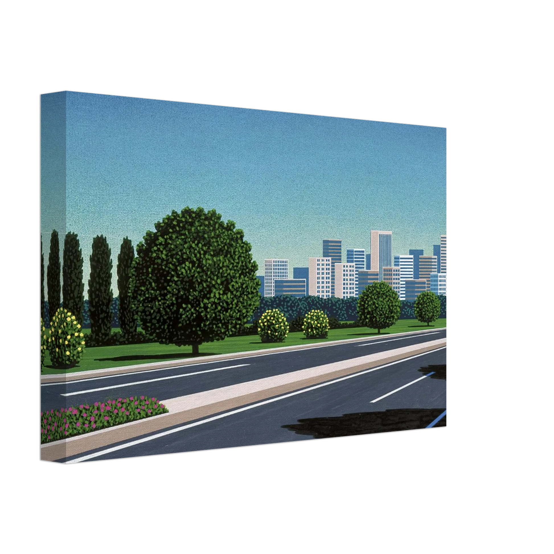 Hiroshi Nagai - City Highway Canvas - 40x60 cm / 16x24 inches-canvas