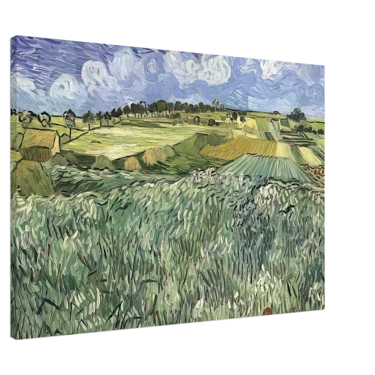 Vincent van Gogh - Plain near Auvers Canvas - 20x30 cm / 8x12 inches-canvas