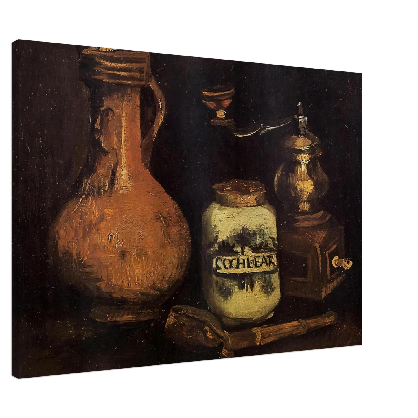 Vincent van Gogh - Still Life with Coffee Mill, Pipe Case and Jug Canvas - 20x30 cm / 8x12 inches-canvas