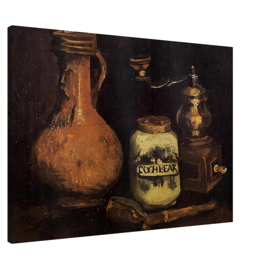 Vincent van Gogh - Still Life with Coffee Mill, Pipe Case and Jug Canvas - 20x30 cm / 8x12 inches-canvas