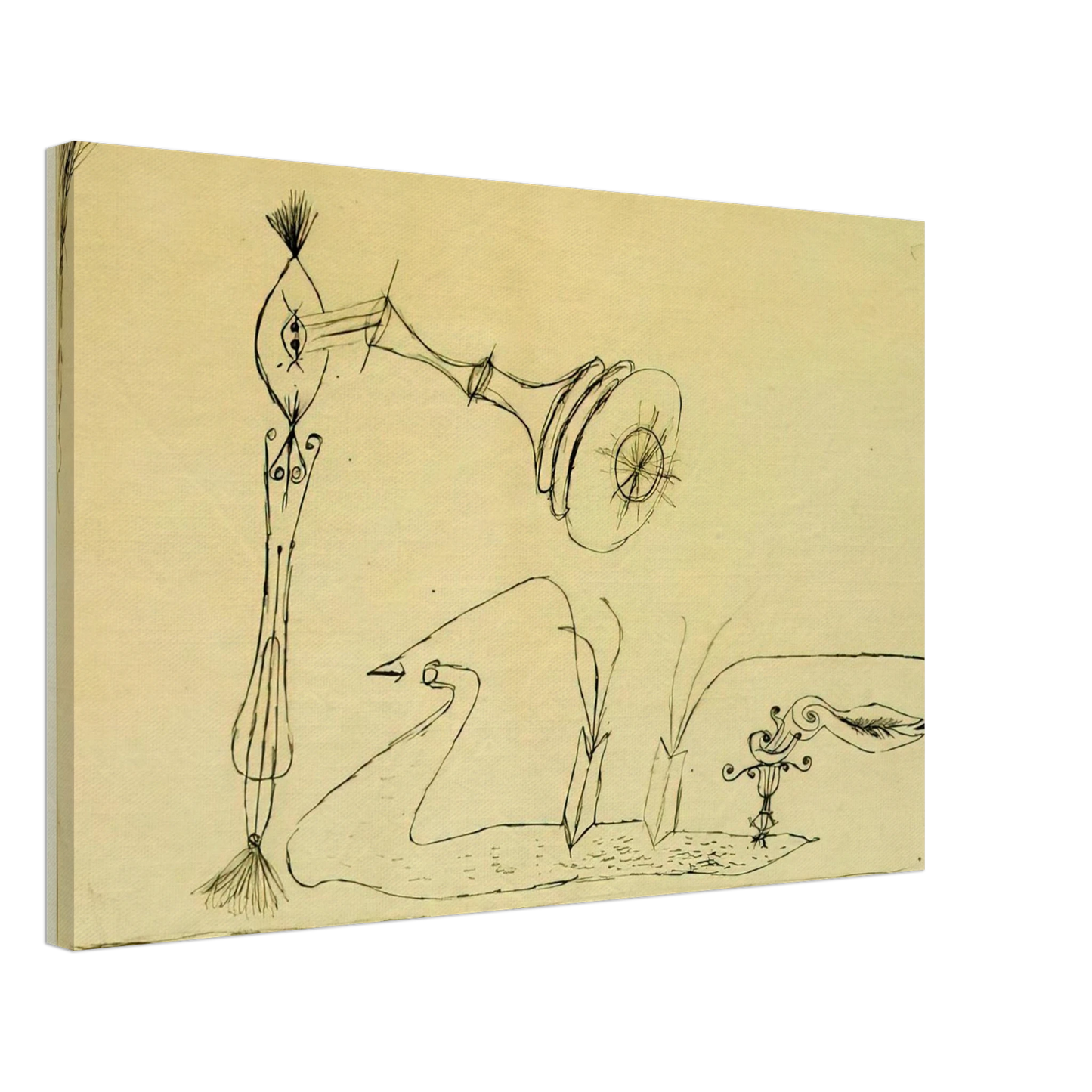 Paul Klee - APPARATUS FOR THE MAGNETIC TREATMENT OF PLANTS 1908 Canvas - 40x60 cm / 16x24 inches-canvas