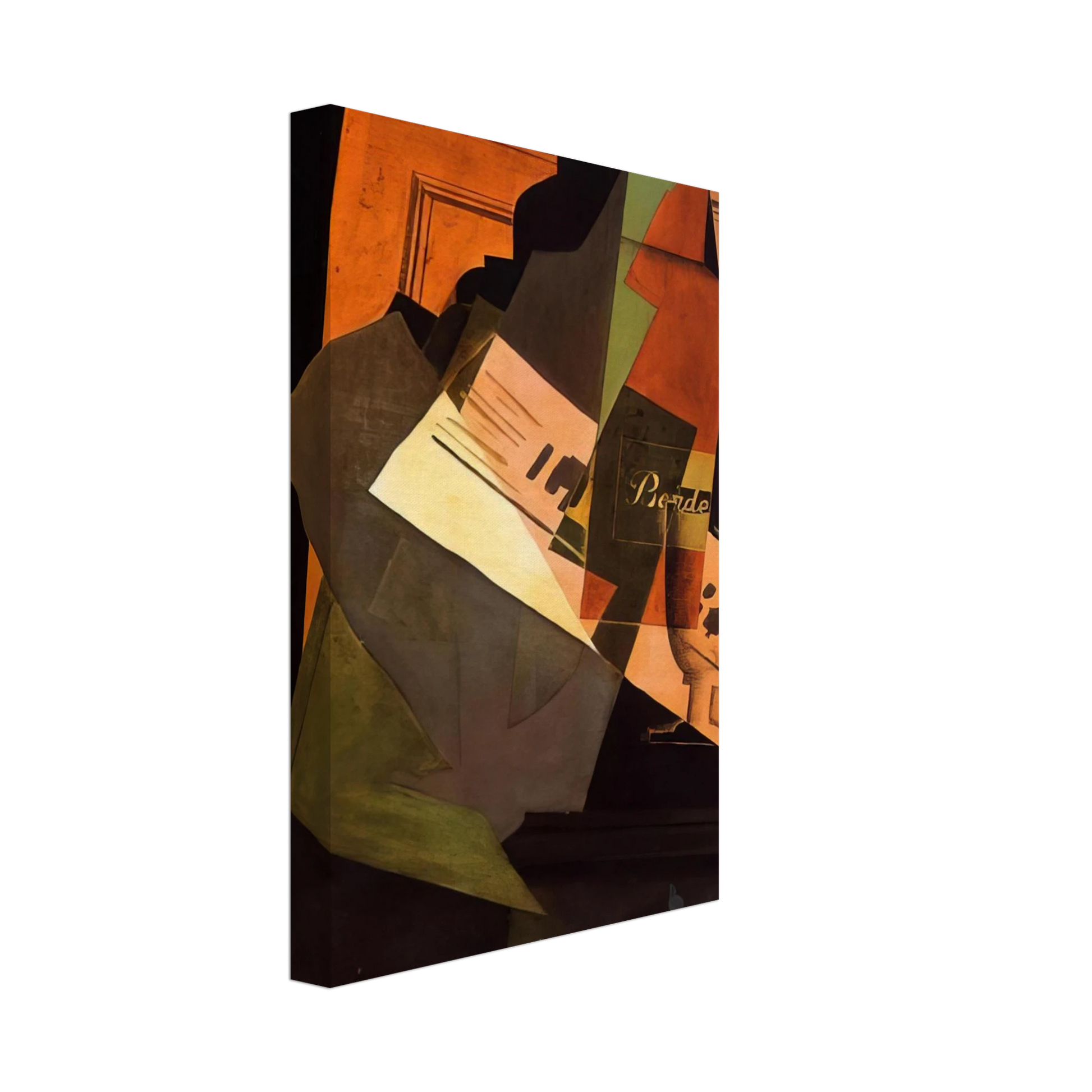 Juan Gris - BOTTLE GLASS AND NEWSPAPER Canvas - 70x100 cm / 28x40 inches-canvas