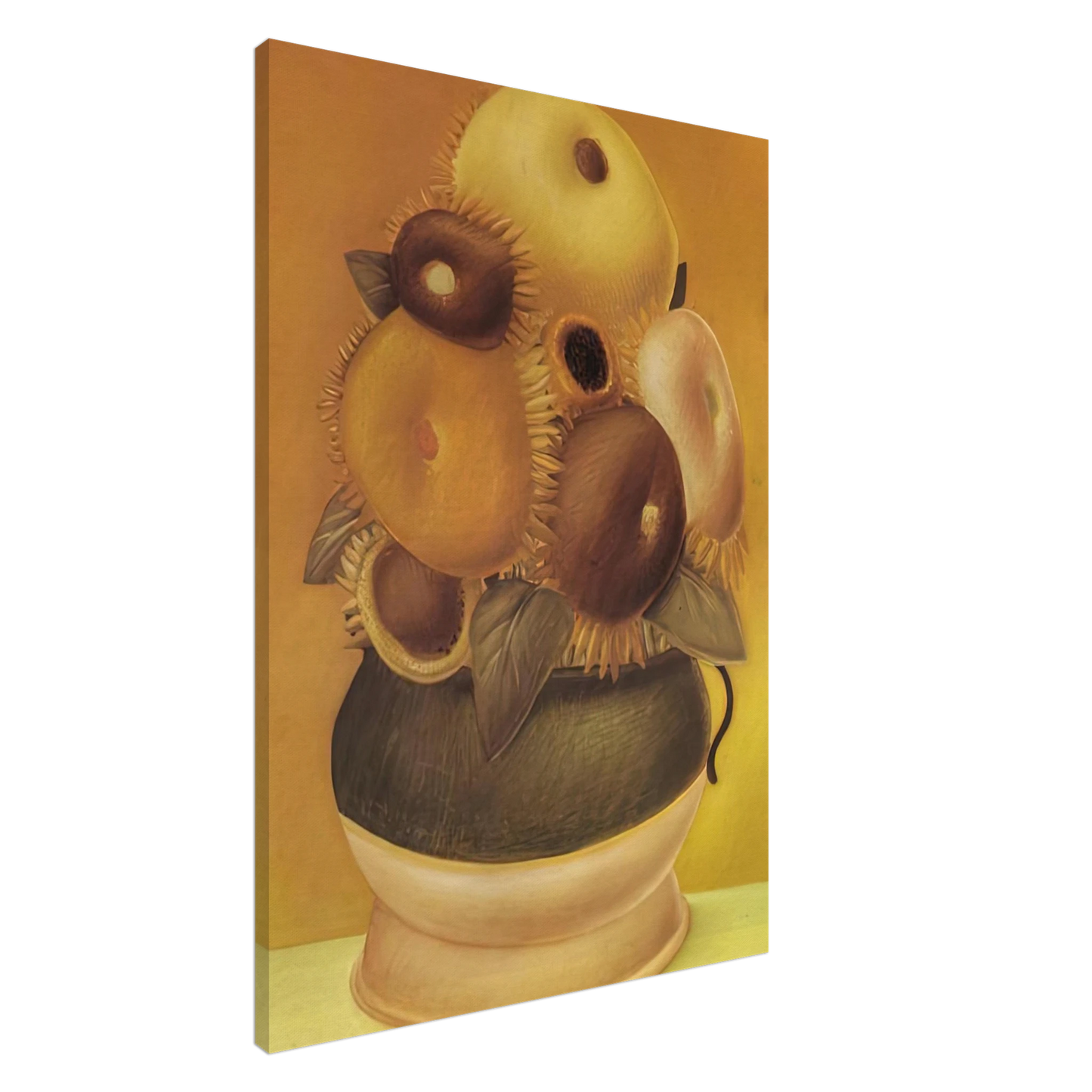 Fernando Botero - SUNFLOWERS Canvas - 20x30 cm / 8x12 inches-canvas