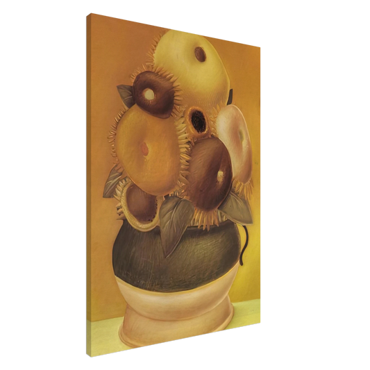 Fernando Botero - SUNFLOWERS Canvas - 20x30 cm / 8x12 inches-canvas