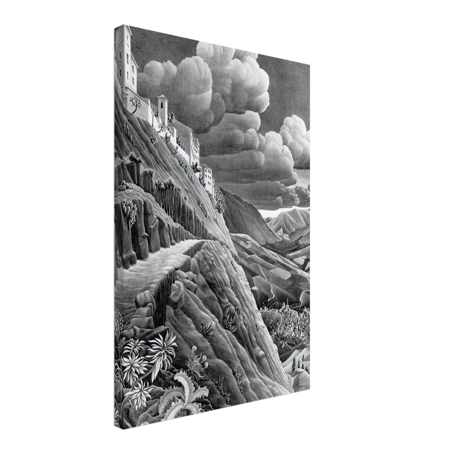 MC Escher - CASTROVALVA Canvas - 70x100 cm / 28x40 inches-canvas