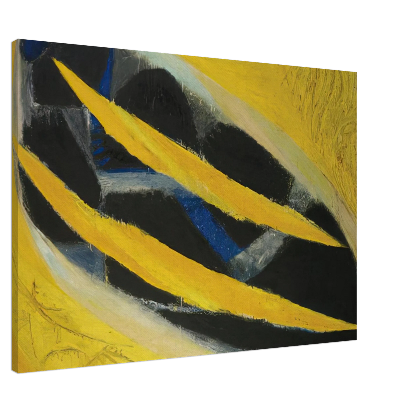 Frank Lobdell - Dark Presence III, Yellow - 1963 Canvas - 20x30 cm / 8x12 inches-canvas