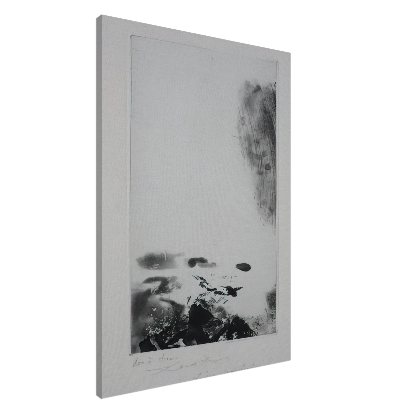 Zao Wou-Ki - WAITING FOR A HOLIDAY 1974 Canvas - 20x30 cm / 8x12 inches-canvas