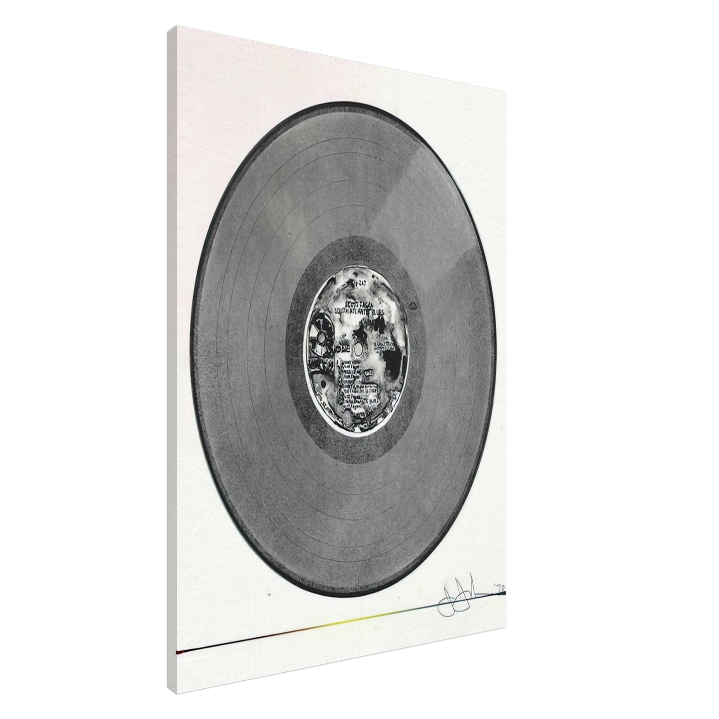 Jasper Johns - SCOTT FAGAN RECORD 1970 Canvas - 20x30 cm / 8x12 inches-canvas