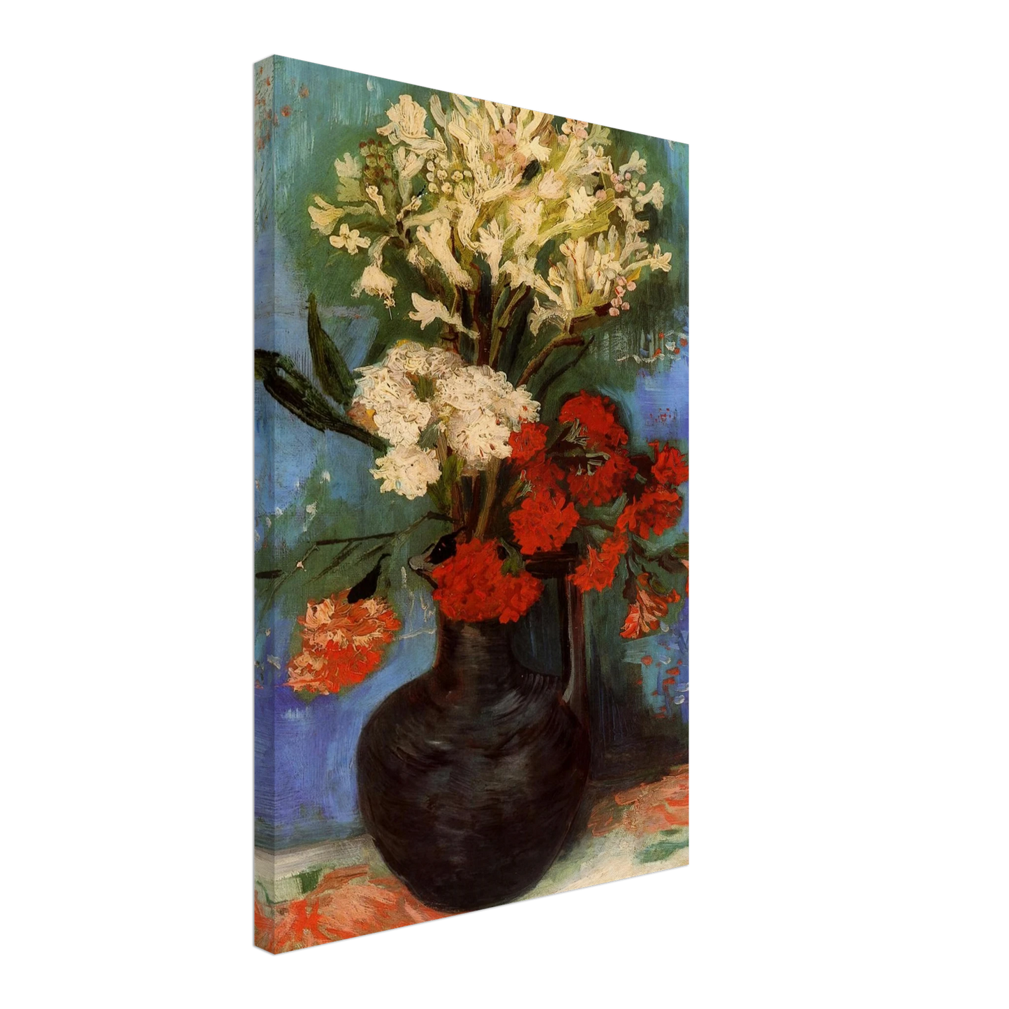 Vincent van Gogh - Vase with Carnations and Other Flowers Canvas - 70x100 cm / 28x40 inches-canvas