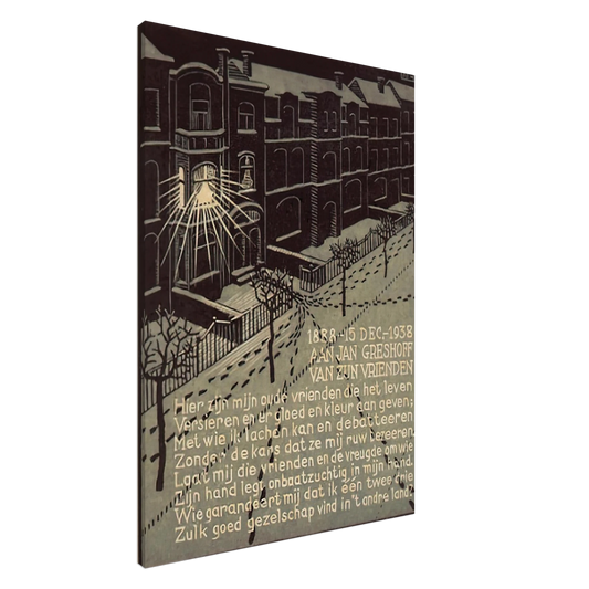 MC Escher - BIRTHDAY CARD FOR G GERSHOFF NOVEMBER 1938 1938 Canvas - 20x30 cm / 8x12 inches-canvas