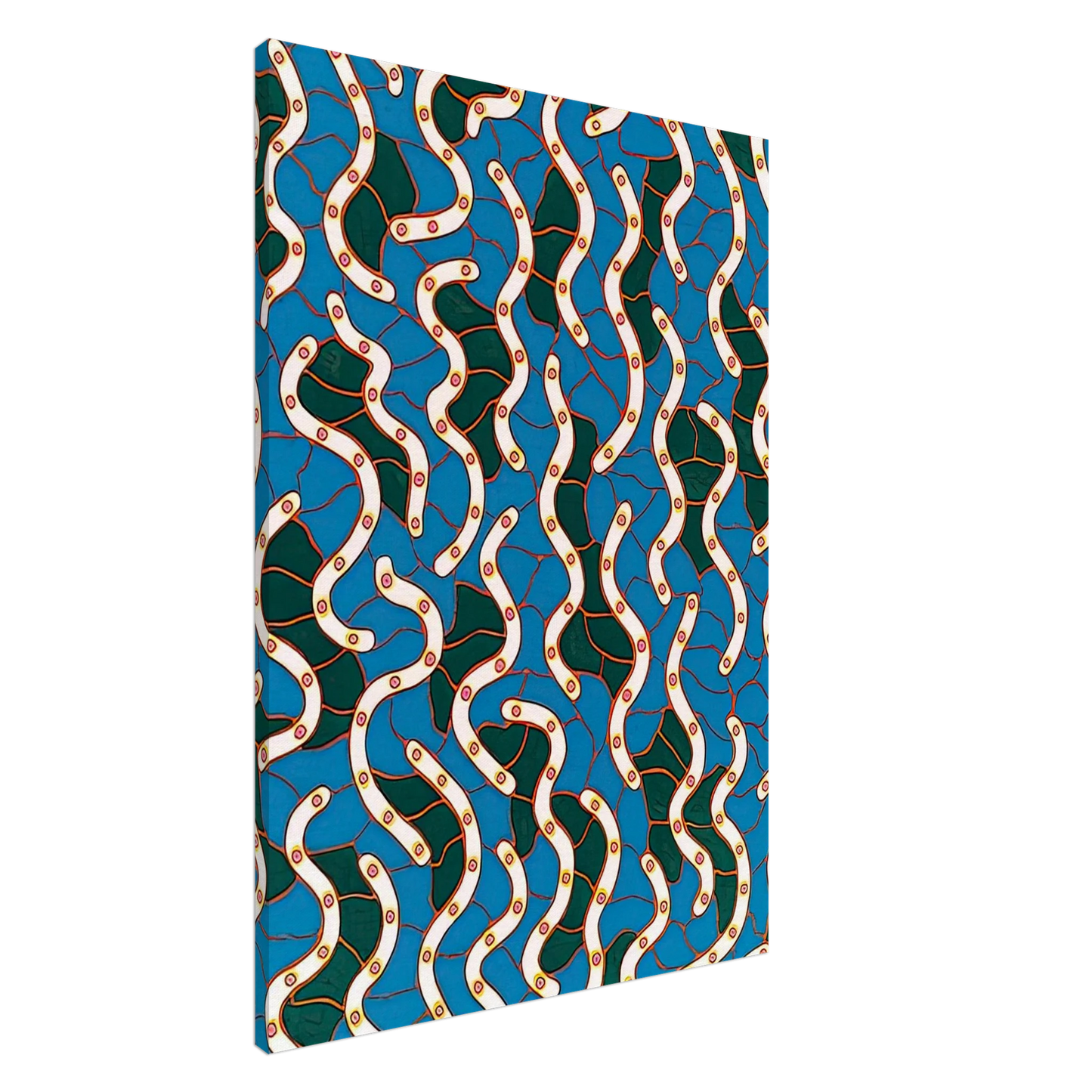 Yayoi Kusama - WAVES ON THE HUDSON RIVER 1988 Canvas - 20x30 cm / 8x12 inches-canvas